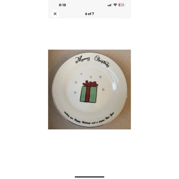 Merry Brite 2000 Porcelain Dessert/Salad Christmas Plates Santa 7.5” Set of 4 - Picture 6 of 7